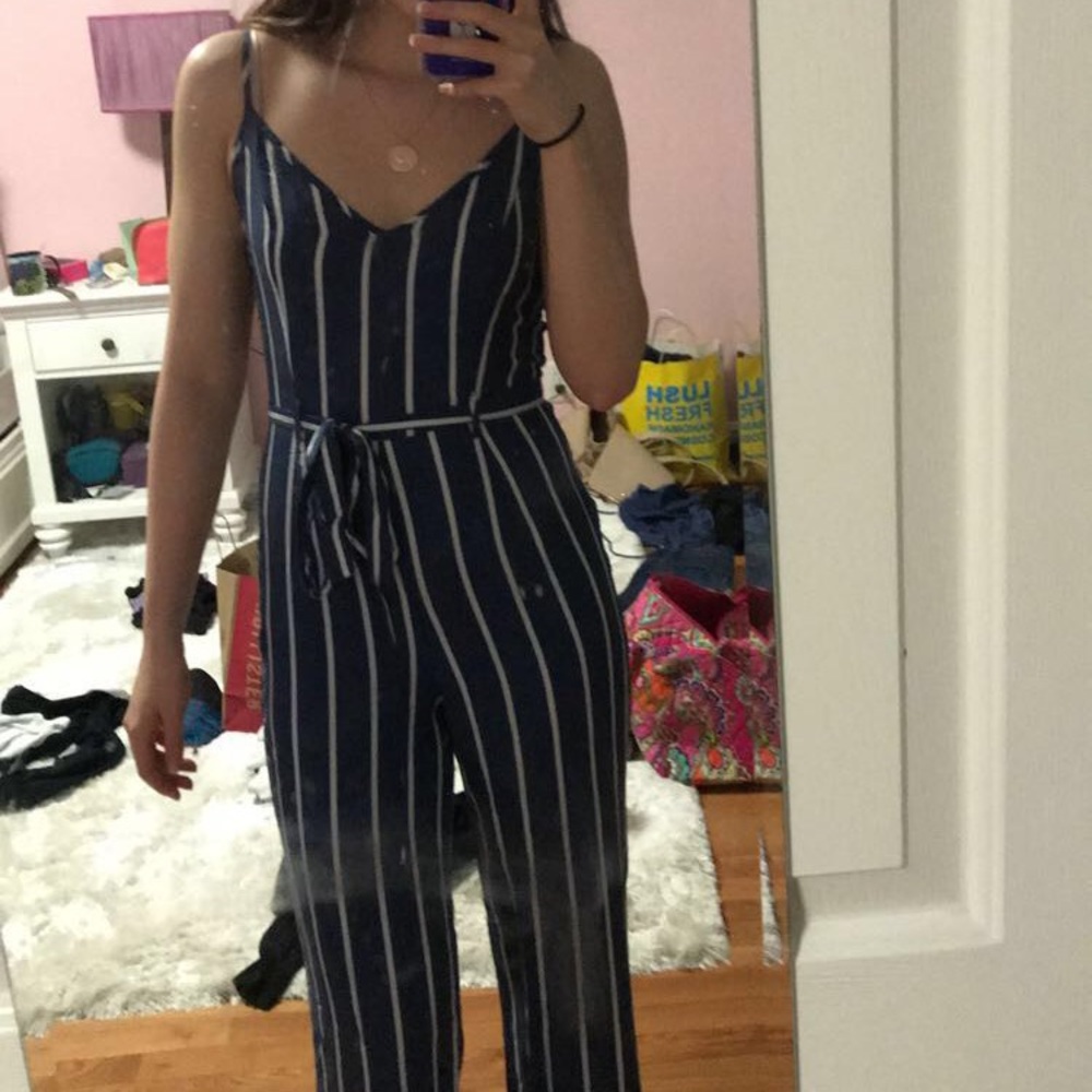 Forever 21 Striped Jumpsuit